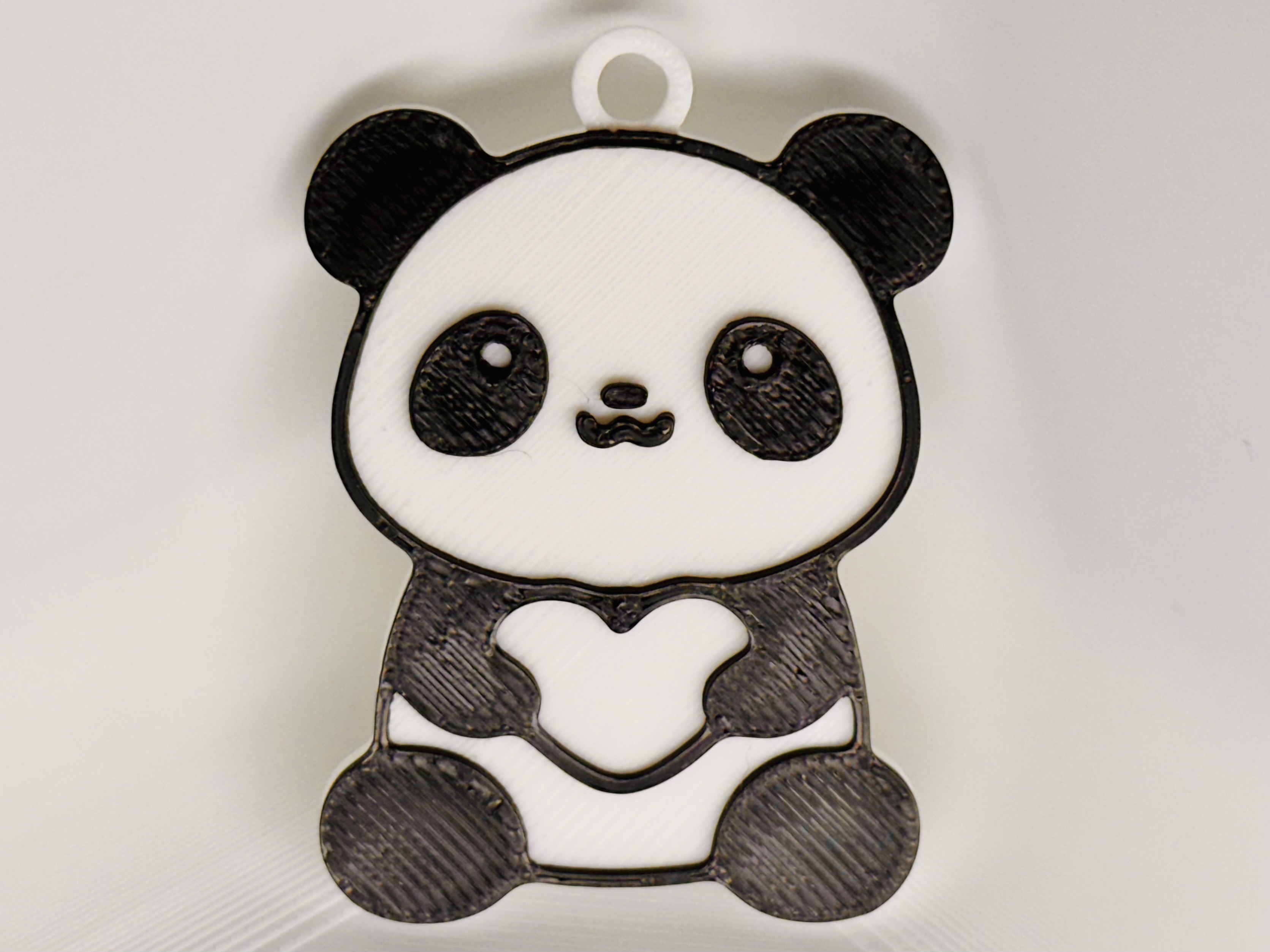 Panda Holding a Heart Keychain