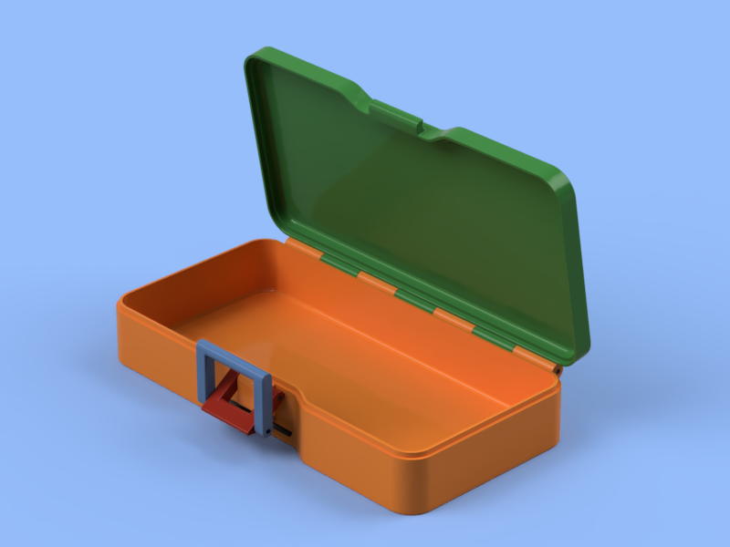 Box with hinged lid & clip close | Scharnierdeckelbox mit Bügelverschluss | FUSION 360 file
