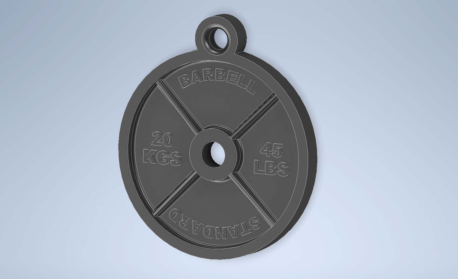 20 kg Barbell Plate Keychain