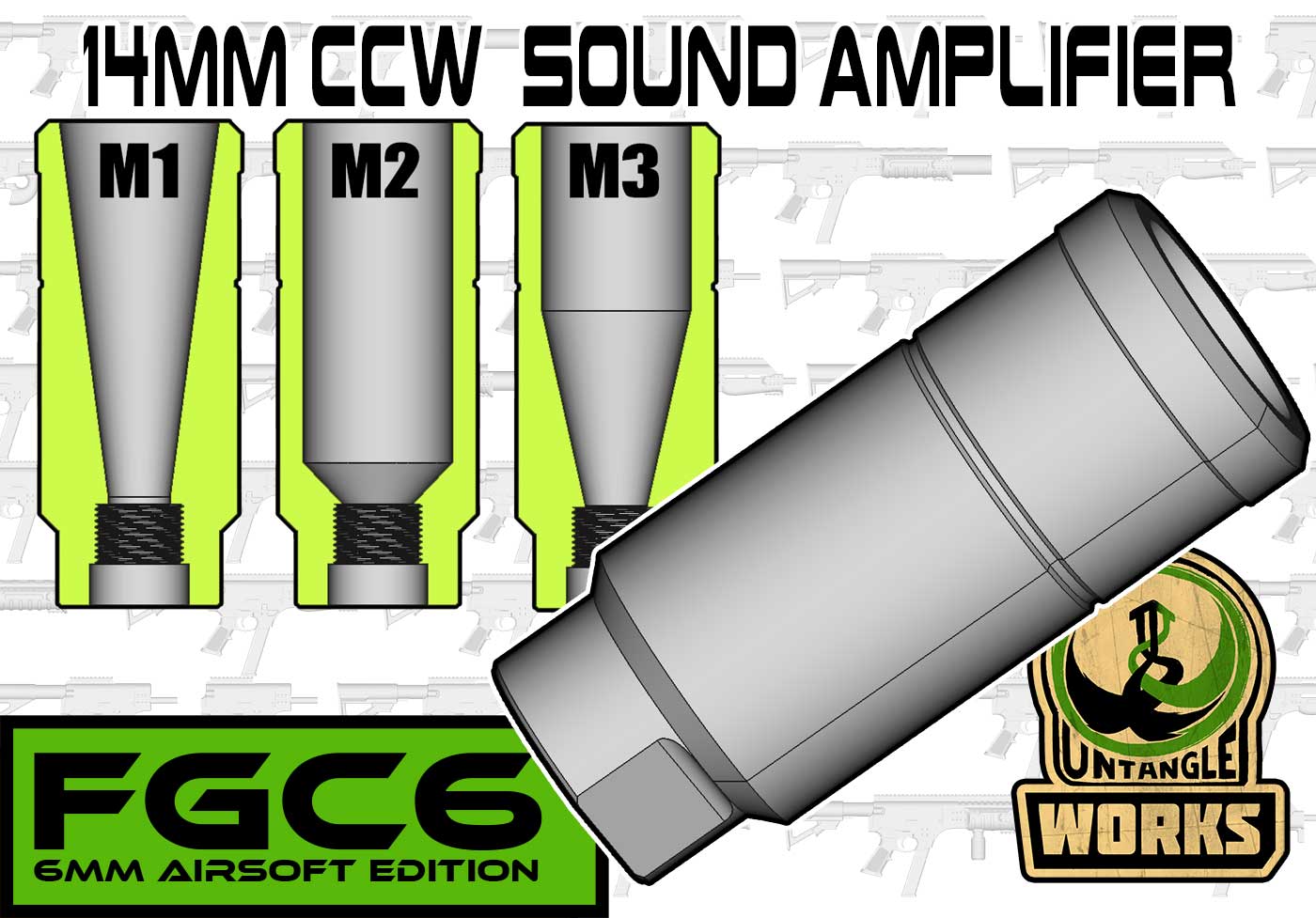 FGC-6: Sound Amplifier for 14mm CCW for airsoft