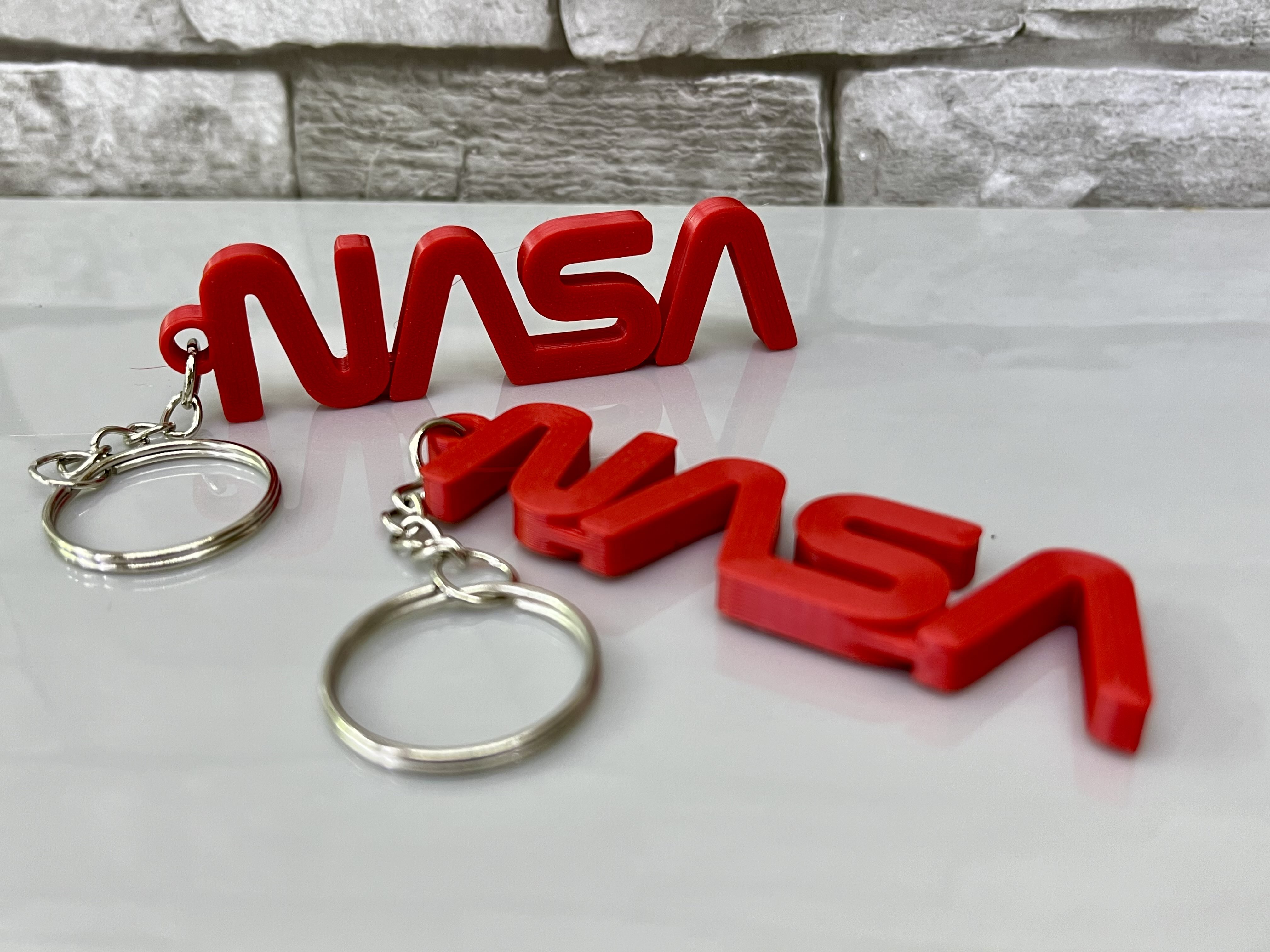 NASA Worm Logo Keychain