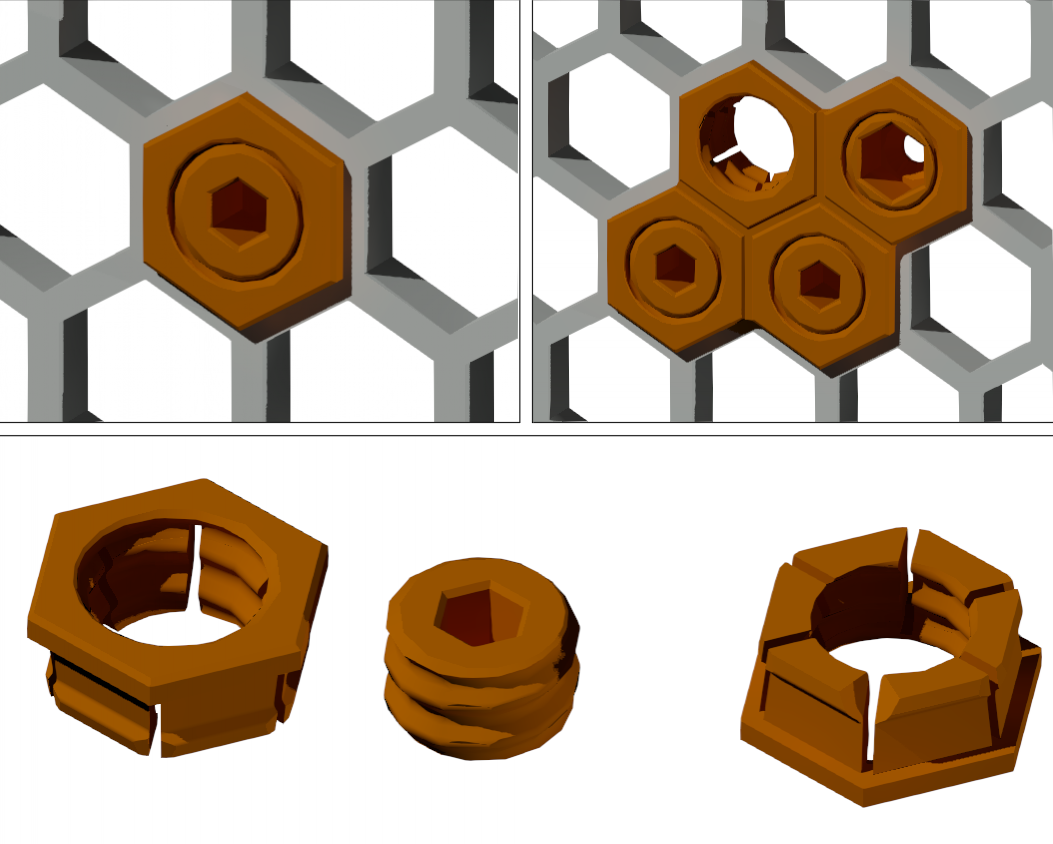 Elegant Screwiverse Inserts for Honeycomb Storage Wall (HSW)