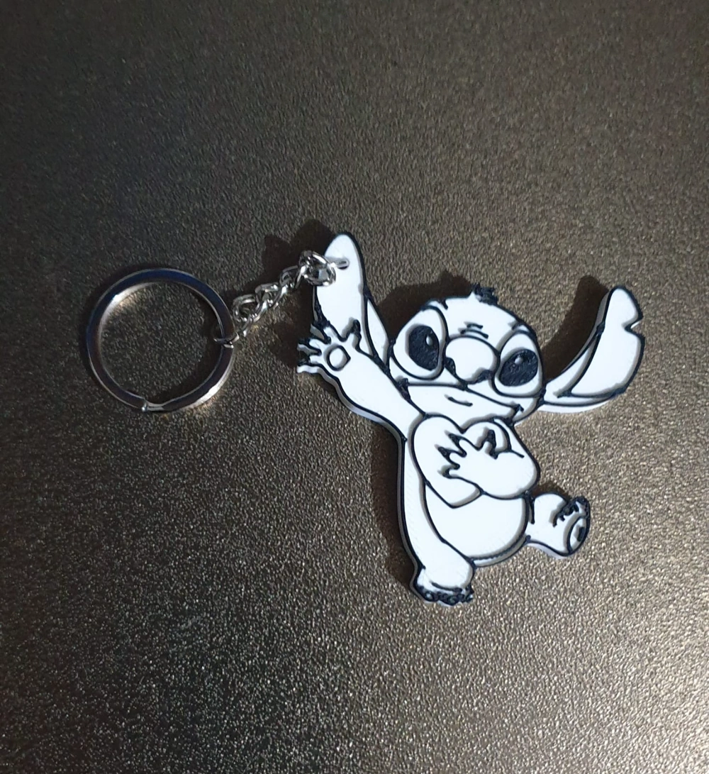 Keychain Stitch Black and White