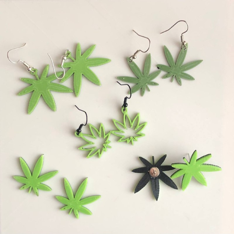 Earring weed leaf pendant pendientes and keychain marijuana