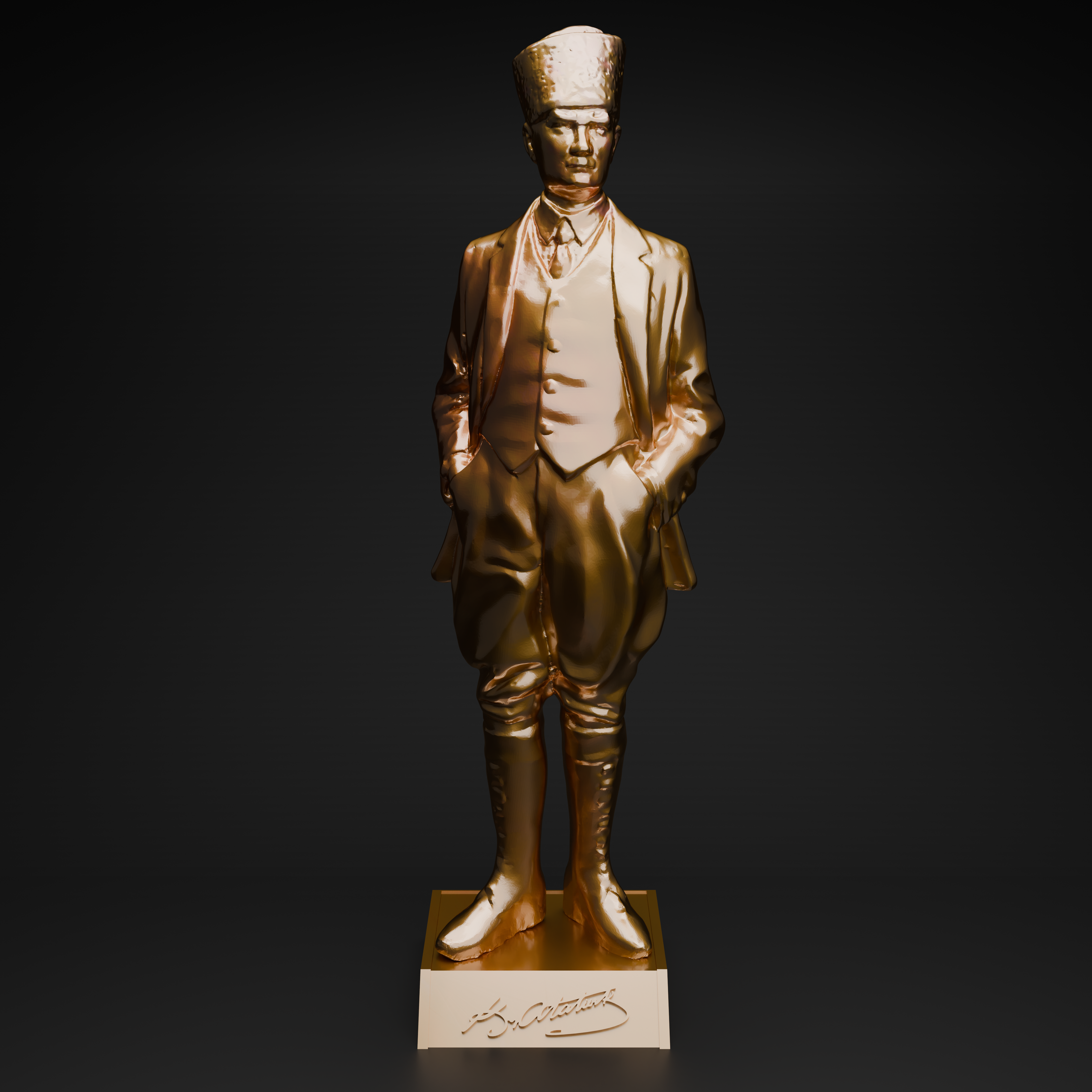 AtatΓΌrk Statue with his Signature
