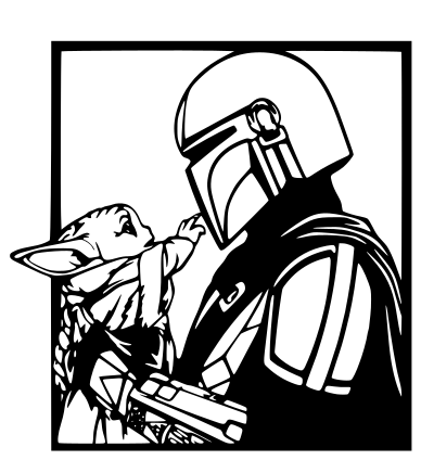 Mandolarian Grogu Star Wars Wall Art
