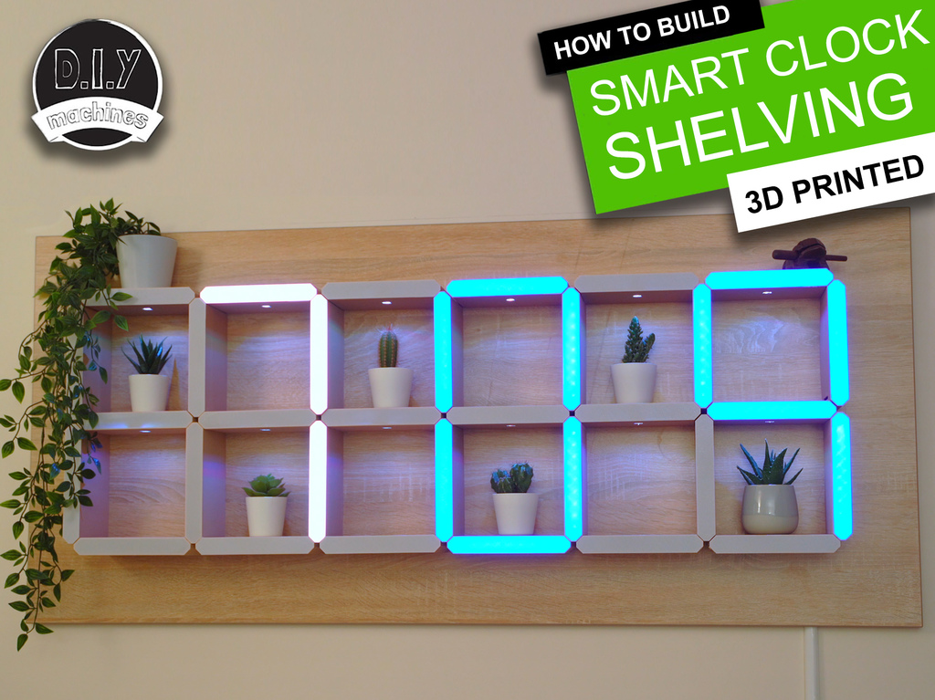 How to build a Giant Hidden Shelf Edge Clock - 3D Printable | Elegoo Arduino Nano | Smart Home | LED
