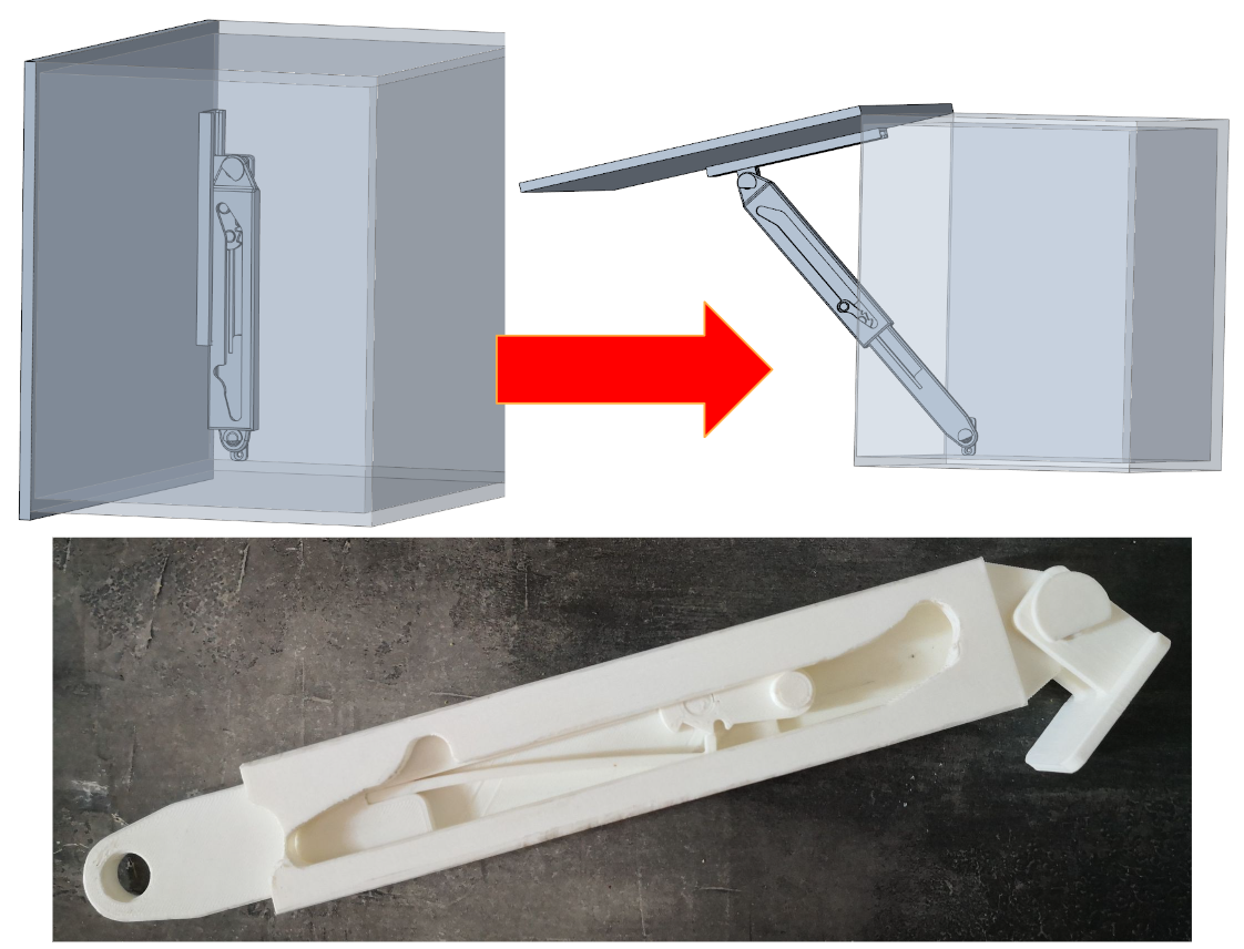 Automatic latching mechanism for opening lids - heavy duty