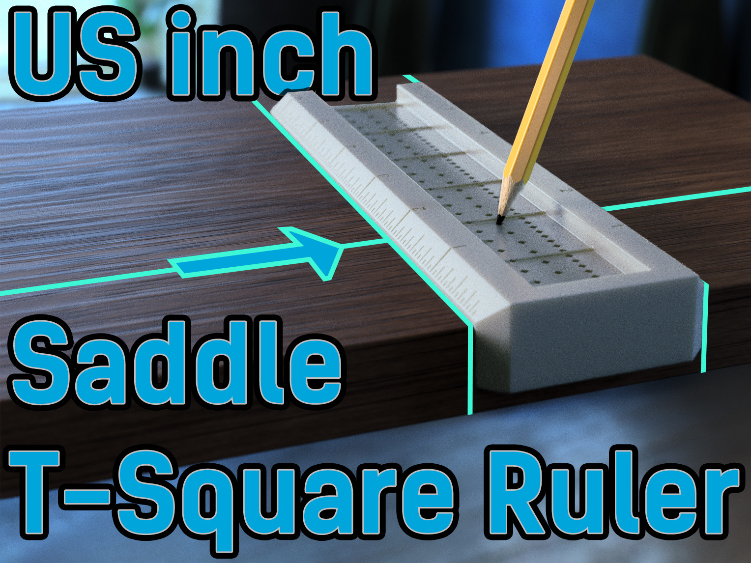 Saddle Ruler Square with marking holes for woodworking inches