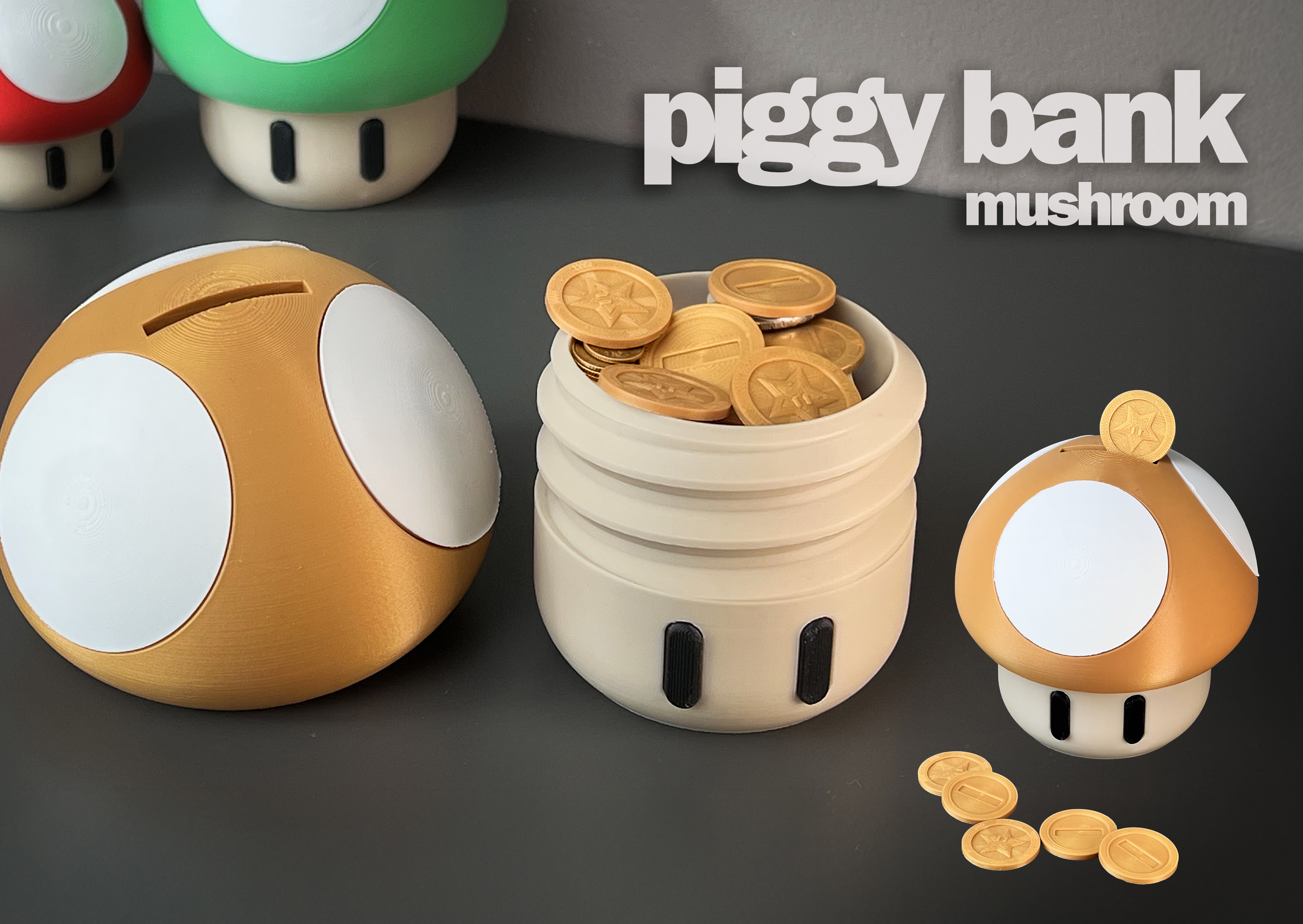Super Mario mushroom Piggy Bank Money Bank
