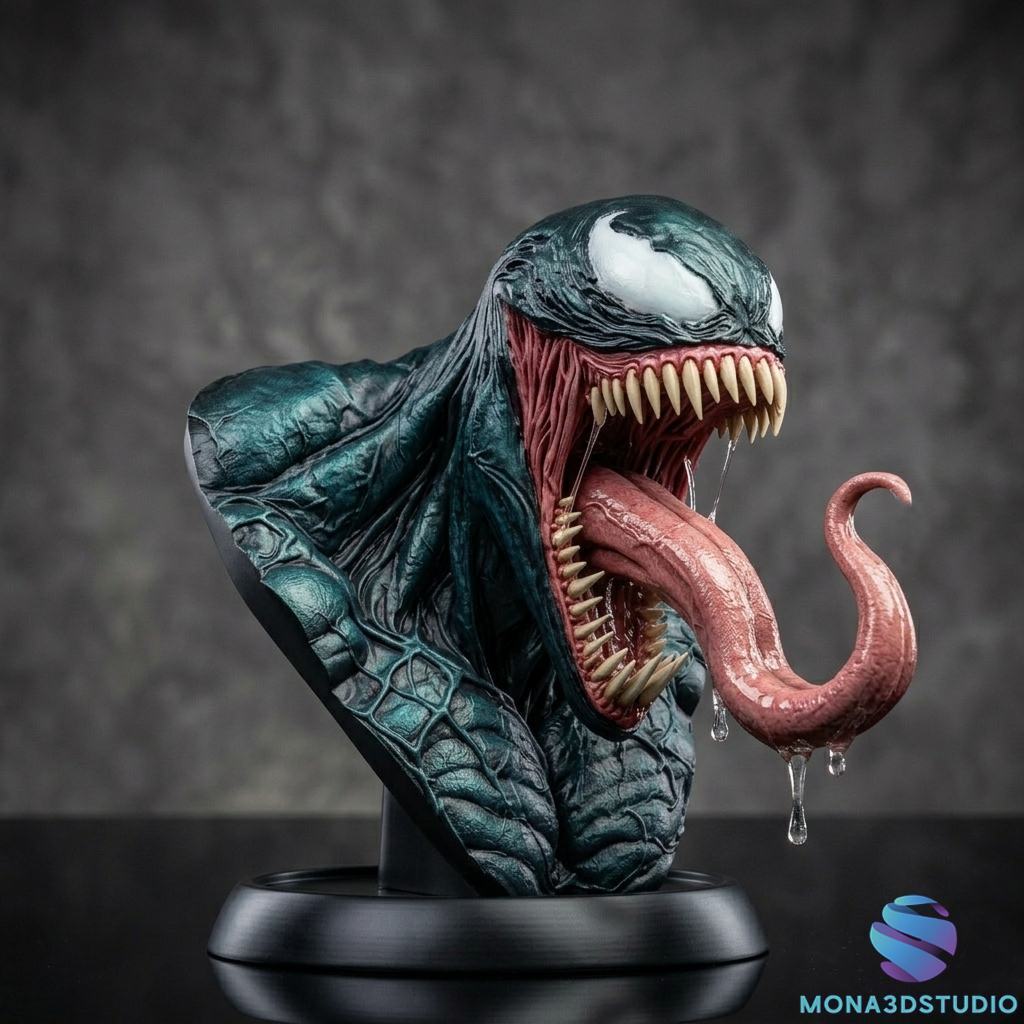 Venom Bust - Marvel Statue - Pre-supported STL 3D Model