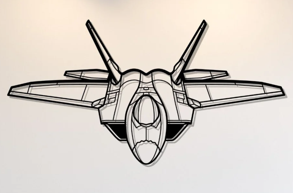 F-22 Raptor Angle Wall Art