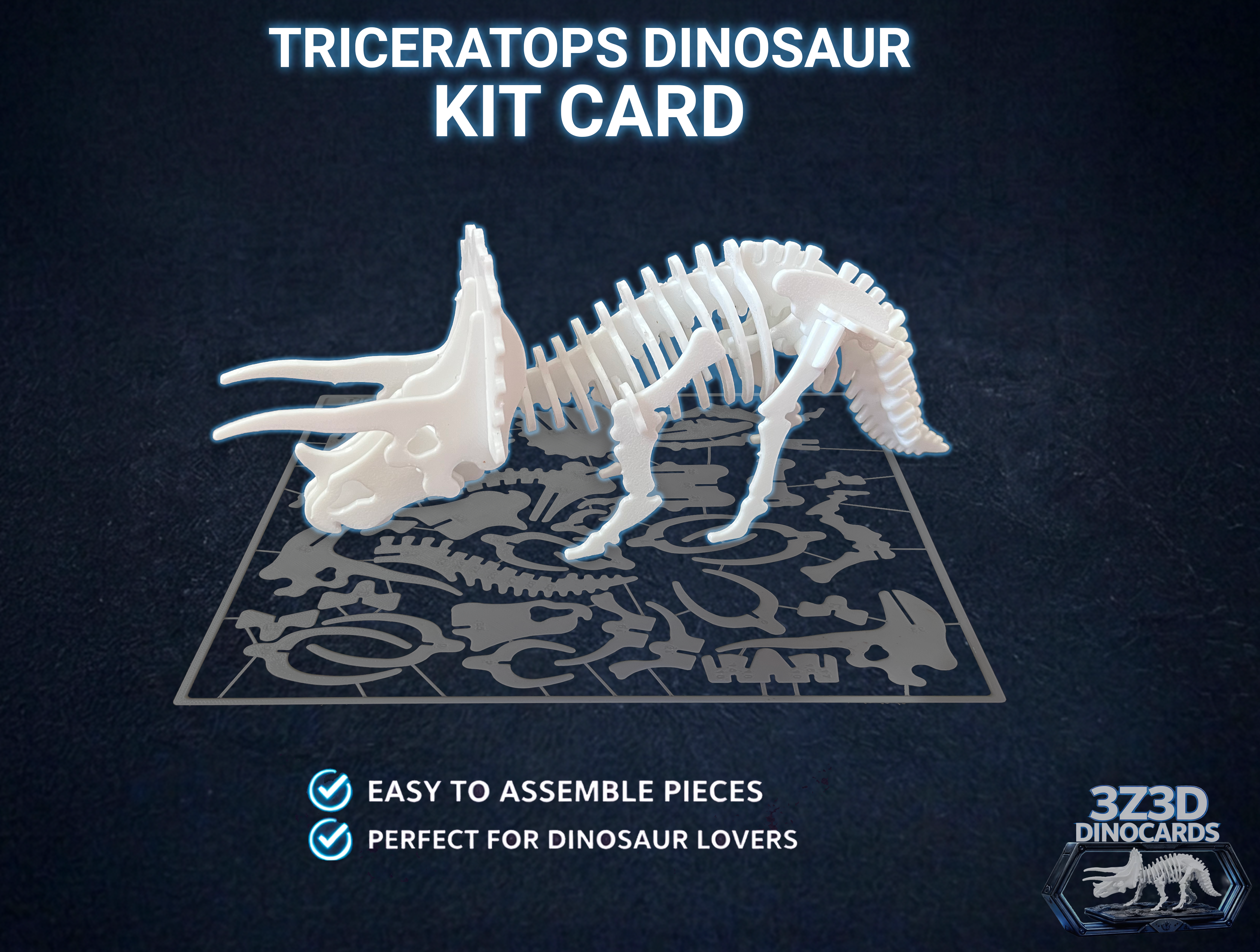 Triceratops Dinosaur Kit Card - DinoCards-CC BY-SA