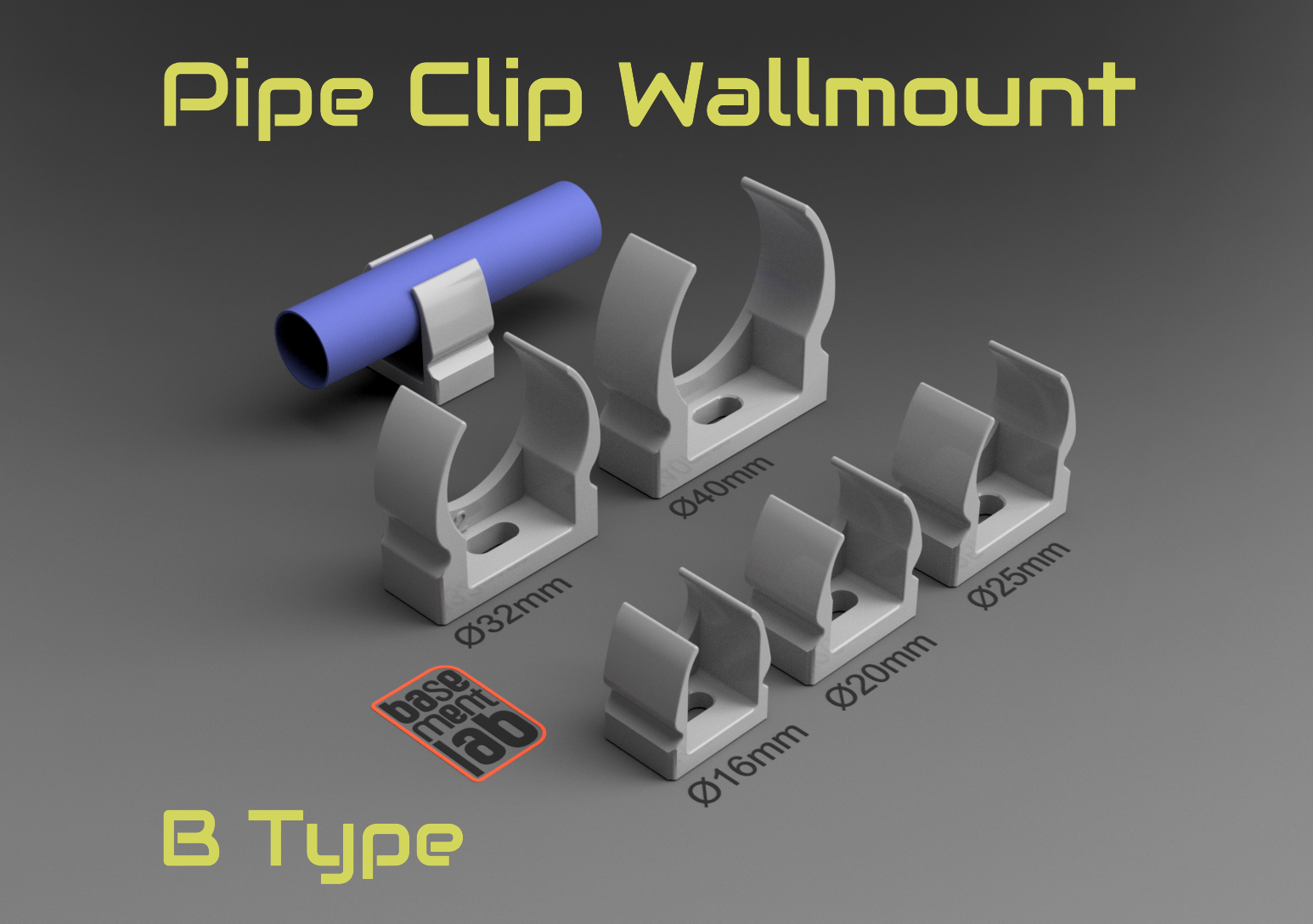 Pipe clip - Conduit Clips - B Type - Γ 16 / 20 / 25 / 32 / 40mm - Clip Fissatubo Aperto