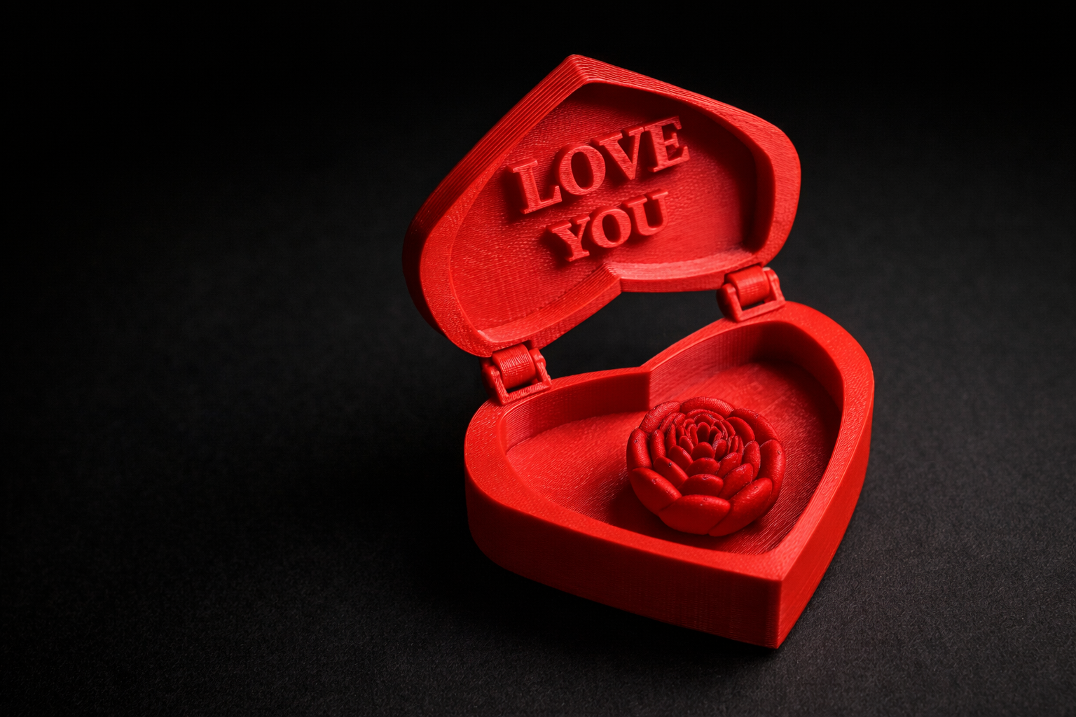 Printed Heart Box with Rose β βLove Youβ