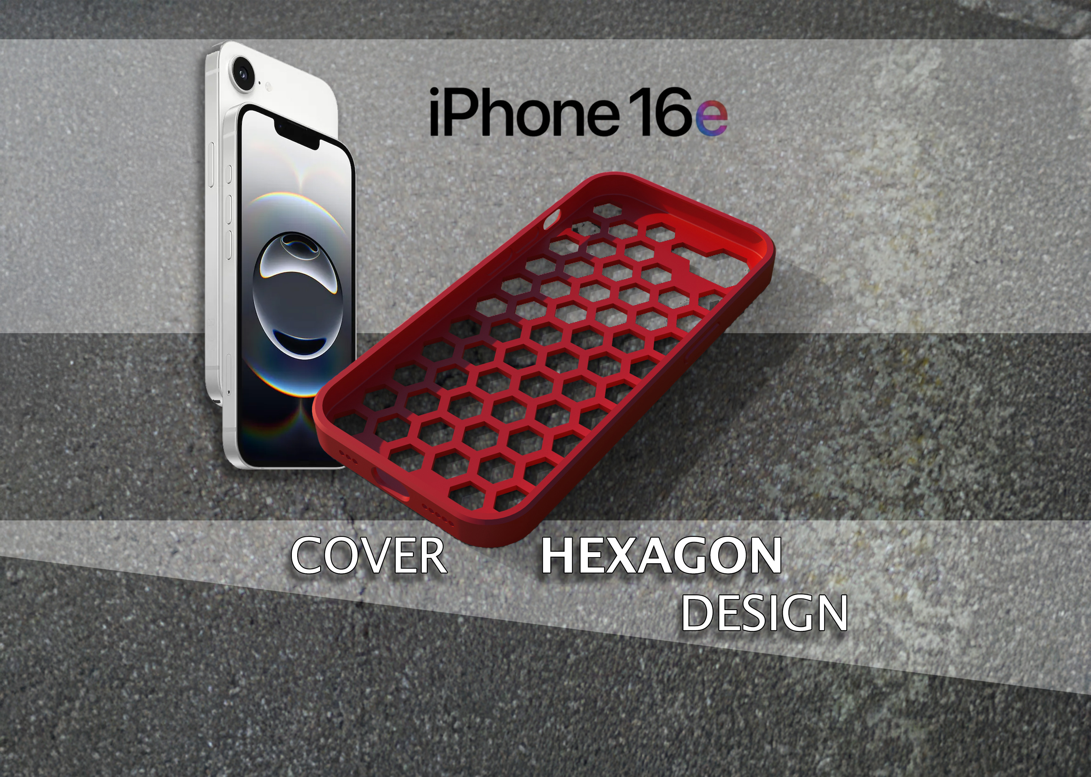 IPHONE 16e - Cover Hexagon Design