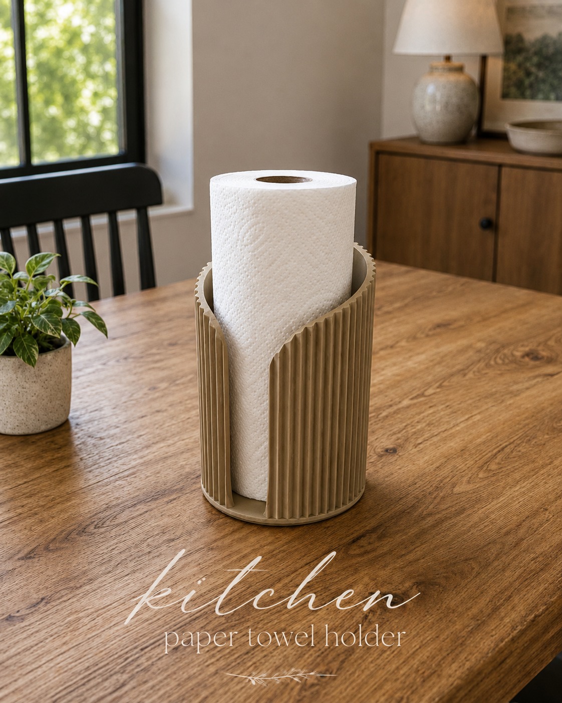 Japandi Kitchen Roll Holder - Round