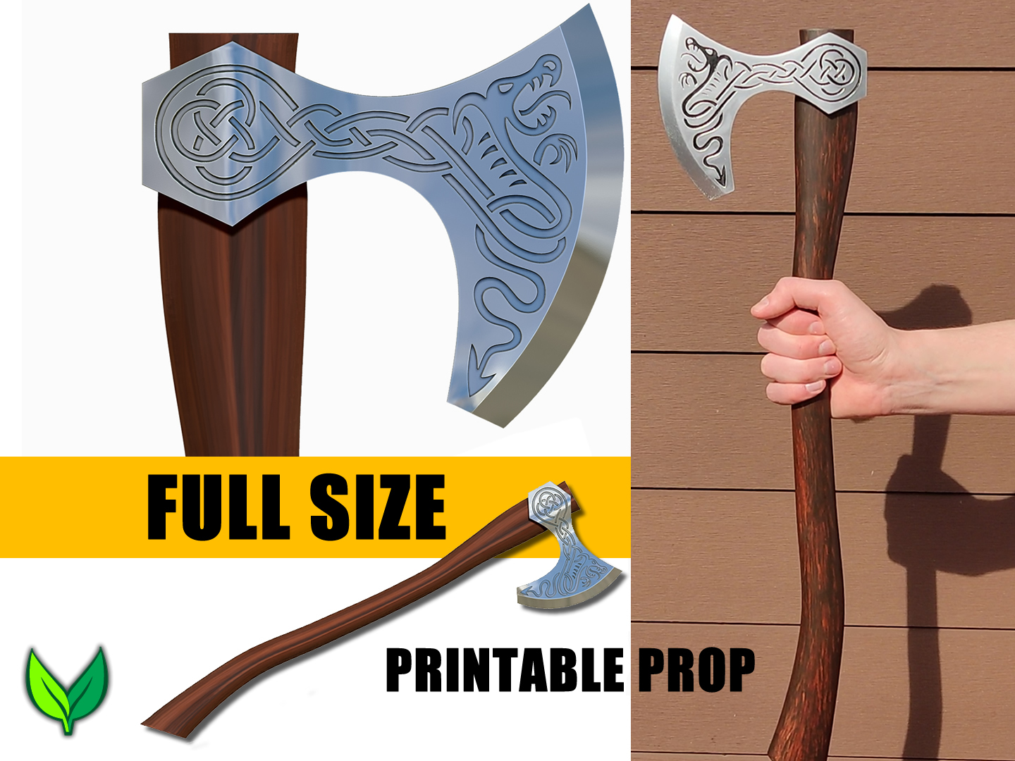 3D Printable Viking Axe – Full-Size Replica for Cosplay & Display
