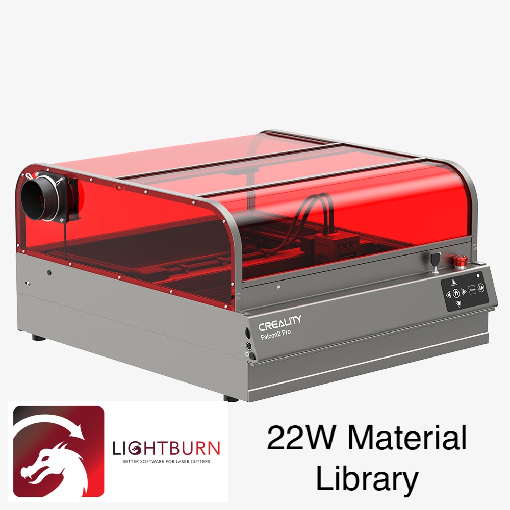 Falcon2 Pro 22W Lightburn Material Library
